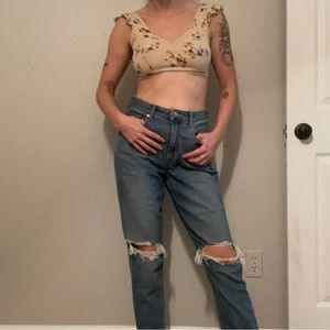 Cropped floral top